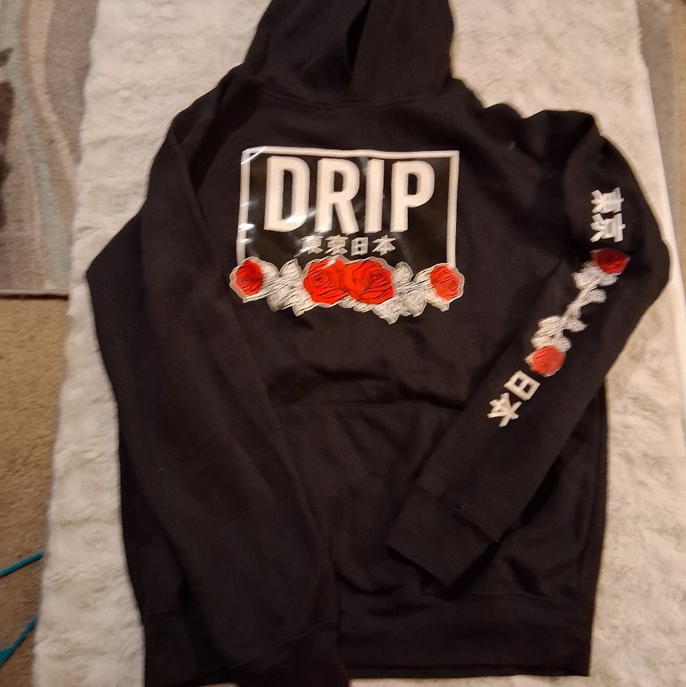 Eighty Eight Black Hoodie with Red and White Accents